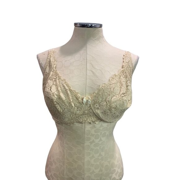 38DD Light Beige Women's New Underwire Push Up Bra Lace Trim - Picture 2 of 7